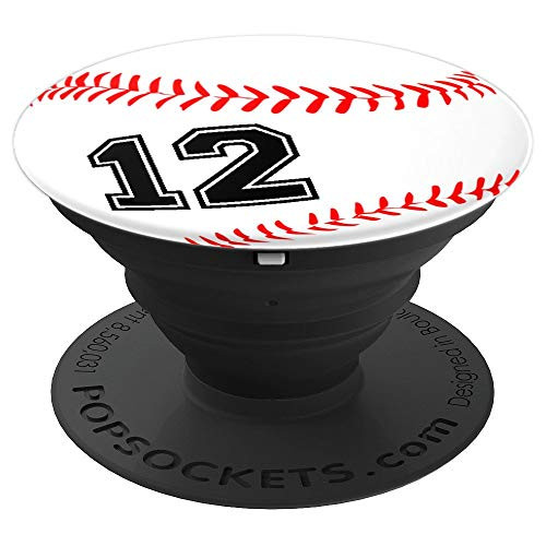 Baseball Player No 12 Jersey Pop Socket Gift - PopSockets Grip and Stand for Phones and Tablets