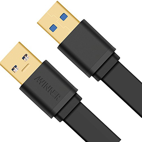 AWINNER USB 3.0 Type A Male to Type A Male Flat Cable (2m)