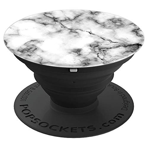 Marble PopSocket Black and White, Gray ~ Watercolor Marble - PopSockets Grip and Stand for Phones and Tablets