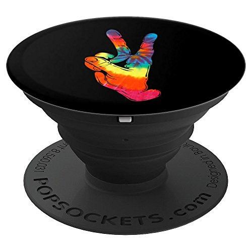 PEACE SIGN Hand Tie Dye Design | Hippies Christmas V Arts - PopSockets Grip and Stand for Phones and Tablets PEACE SIGN Hand Tie Dye Design | Hippies Christmas V Arts - PopSockets Grip and Stand for Phones and Tablets