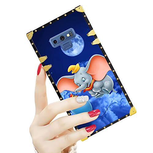 DISNEY COLLECTION Luxury Square Case for Samsung Note 9 Sky Disney Dumbo Pattern Design Flexible Reinforced Metal Decoration Corners Shockproof Slim Cover
