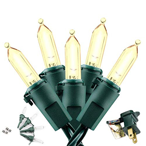 LOENDE Christmas Lights String Lights 50 LED String Lights Fairy Decorative String Lights for Indoor Outdoor Christmas Tree Wreath Wedding Party Garden Patio Thanksgiving Day Decoration, Warm White