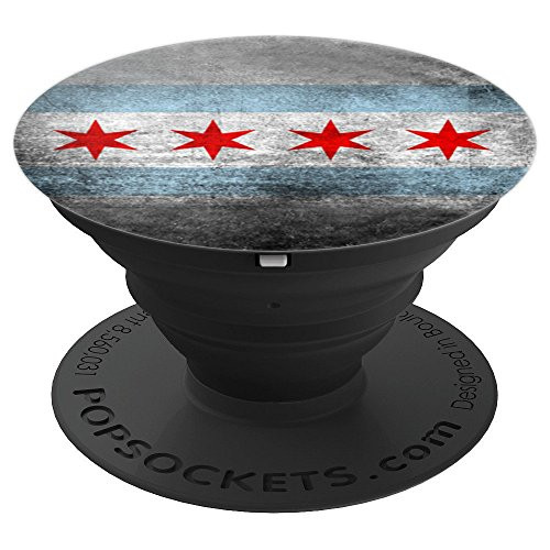 Vintage Aged Chicago Flag - PopSockets Grip and Stand for Phones and Tablets