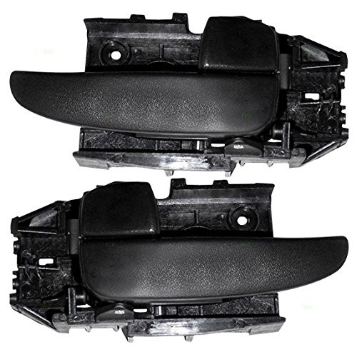 Pair Set Inside Interior Front Rear Black Door Handles Replacement for 01-06 Hyundai 82610-2D000AX 82620-2D000AX