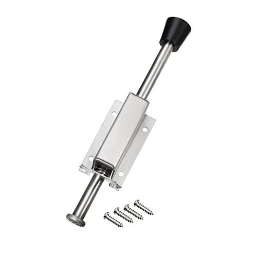 uxcell Stainless Steel Brushed Easy-Step Door Stop Spring Loaded Lock 200mm Length
