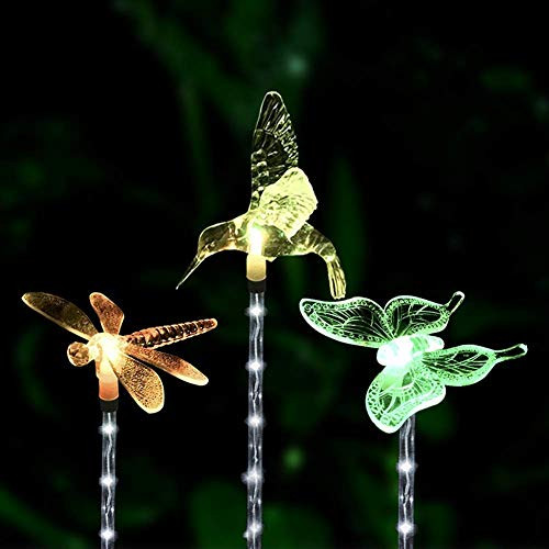 Dolucky Solar Lights Outdoor Garden Decotative Lighting, Color-Changing Solar Garden Stakes Lights, Hummingbird Butterfly Dragonfly for Outdoor Decor,Garden, Pathway, Yard, Lawn, Patio, 3 Pack Dolucky Solar Lights Outdoor Garden Decotative Lighting, Color-Changing Solar Garden Stakes Lights, Hummingbird Butterfly Dragonfly for Outdoor Decor,Garden, Pathway, Yard, Lawn, Patio, 3 Pack