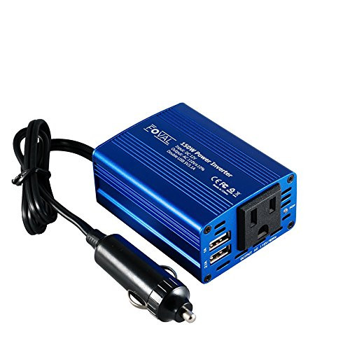 Foval 150W Power Inverter DC 12V to 110V AC Converter with 3.1A Dual USB Car Charger Foval 150W Power Inverter DC 12V to 110V AC Converter with 3.1A Dual USB Car Charger