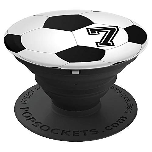 Soccer Player #7 Jersey No 7 Football Ball Gadget Gift - PopSockets Grip and Stand for Phones and Tablets Soccer Player #7 Jersey No 7 Football Ball Gadget Gift - PopSockets Grip and Stand for Phones and Tablets