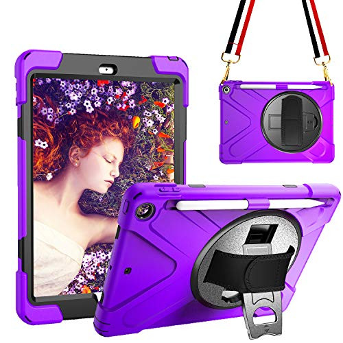 MAHYVE Case for iPad 9.7 Case 2018, iPad 6th Generation Cases 2018 with Heavy Duty Kickstand, Full-Body Rugged Protective iPad Case 6th Generation / 5th Gen for 9.7 Case 2017/2018 (Purple)