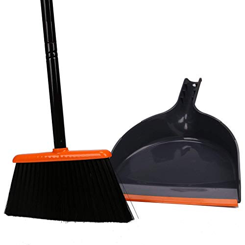 Angle Broom with Dust pan,Dustpan Snaps On Broom Handles