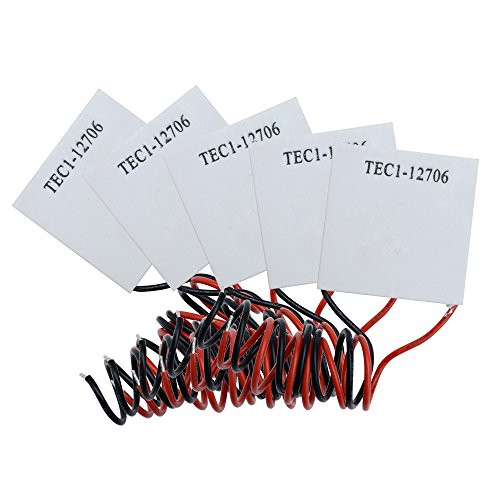 Aideepen 5pcs TEC1-12706 12V 6A Heatsink Thermoelectric Cooler Cooling Peltier Plate Module 40x40MM