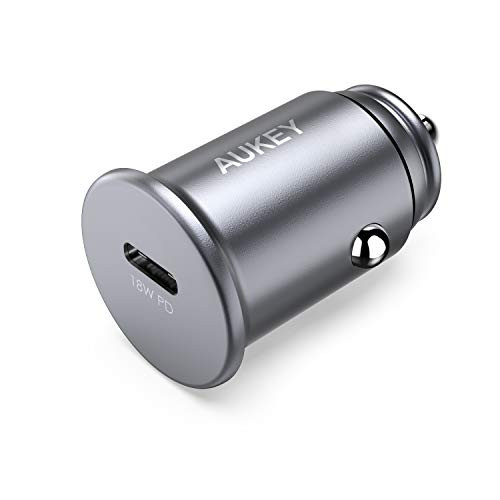 AUKEY USB-C PD Car Charger, 18W Power Delivery & Flush Fit USB Car Charger Compatible with Google Pixel 3 / 2 / XL, iPhone XS / Max / XR / X , Samsung Galaxy S9 and More