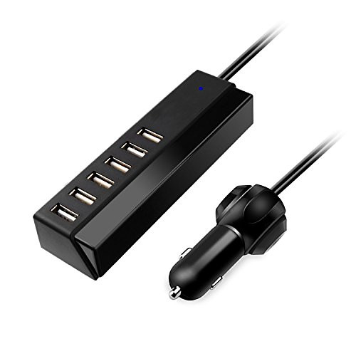 6-Port Multiple Car Charger, Vogek 65W/13A Multi USB Car Charger Adapter with Smart Identification for iPhone, Android and Other USB Devices