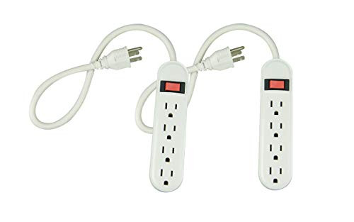 HomeHopes Wall Mounted Power Strips, Heavy Duty Power Strips White, Electric Power Strips 4 Outlets