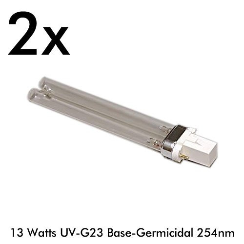 CNZ 13 Watts G23 Base UV-C Germicidal Ultraviolet Light Bulb Qty 2