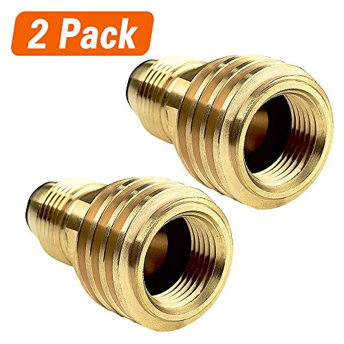 SHINESTAR Propane Gas Adapter Converts POL LP Tank Service Valve to QCC1/Type1- Old to New, 2 Pack
