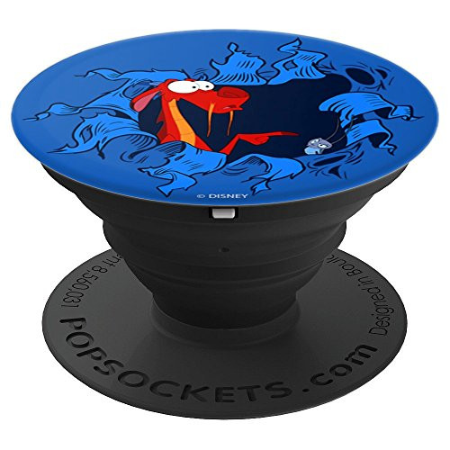 Disney Mulan Mushu & Cri-Kee Popping Out Of Hole - PopSockets Grip and Stand for Phones and Tablets