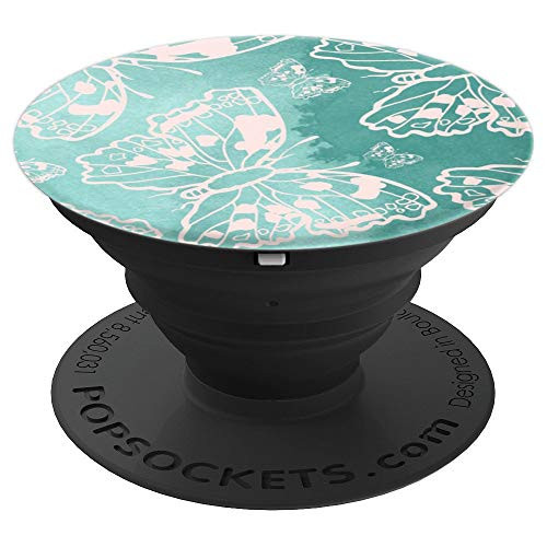 Watercolor Butterfly PopSocket Pink and Blue Butterflies - PopSockets Grip and Stand for Phones and Tablets