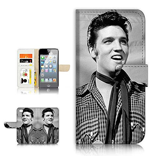 (for iPhone 8 / iPhone 7) Flip Wallet Case Cover & Screen Protector Bundle - A21617 Elvis Presley