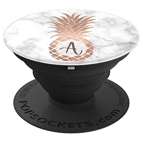Pineapple Marble Monogram PopSocket Rose Gold With Initial A - PopSockets Grip and Stand for Phones and Tablets Pineapple Marble Monogram PopSocket Rose Gold With Initial A - PopSockets Grip and Stand for Phones and Tablets