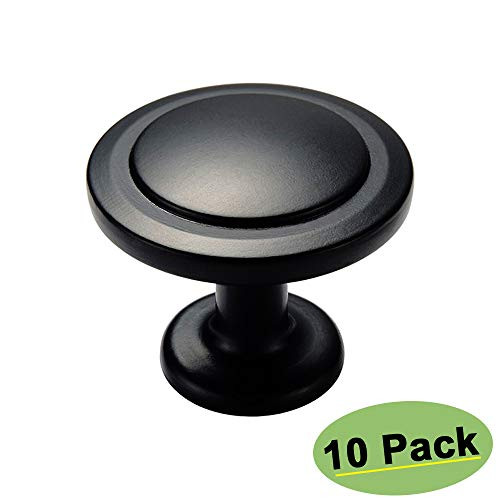goldenwarm Cabinet Knobs Round Black Knobs 10 Pack - HD0320BK Cabinet Hardware Knobs Metal Drawer Knobs for Dresser Drawers Black Cabinet Door Knobs