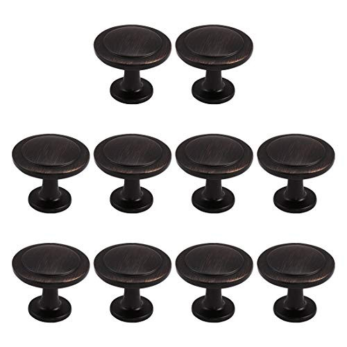 uxcell Drawer Knobs Zinc Alloy 31mm Metal Round Knobs Pull Handle for Furniture Cabinet Cupboard Wardrobe Dresser Door Copper Tone 10pcs