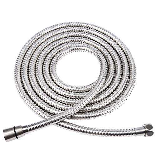 HOMEIDEAS 138-Inch Shower Hose SUS 304 Stainless Steel Extra Long Shower Head Hose Bathroom Handheld Showerhead Sprayer Extension Replacement,Polished Chrome