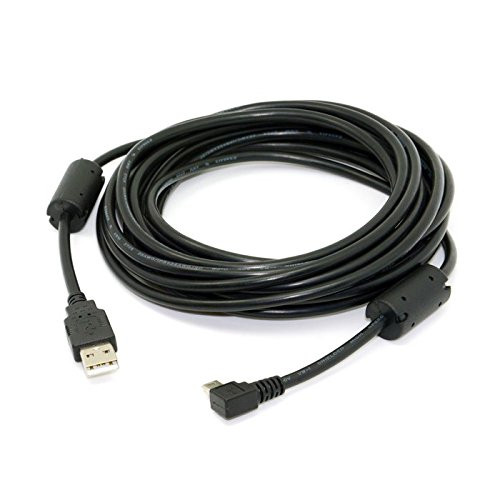CY Mini USB B Type 5pin Male Right Angled 90 Degree to USB 2.0 Male Data Cable with EMI Ferrite Core 5 Meters