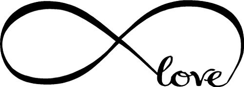 Black 12'' X 33'' Wall Stickers, Franterd Bedroom Decor Infinity Symbol Word Love Vinyl Art Decal