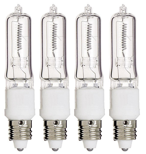 4 Pcs of 75 Watt E11 Base Mini Candelabra, Halogen Light Bulb, 120 Volts, 120V 75W