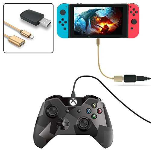 FastSnail Controller Converter for Nintendo Switch, Makes PS3/PS4 Dualshock/Xbox ONE Controllers Compatible with Your Switch, Support Vibration, with Type-C OTG Cable