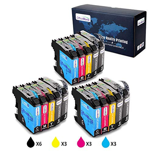 Office World 15 Pack LC103 LC103XL Compatible Ink Cartridge Replacement for Brother LC103 103XL LC103XL LC103BK LC103C LC103M LC103Y to use with Brother MFC-J870DW, MFC-J450DW, MFC-J6920DW, MFC-J470DW Office World 15 Pack LC103 LC103XL Compatible Ink Cartridge Replacement for Brother LC103 103XL LC103XL LC103BK LC103C LC103M LC103Y to use with Brother MFC-J870DW, MFC-J450DW, MFC-J6920DW, MFC-J470DW
