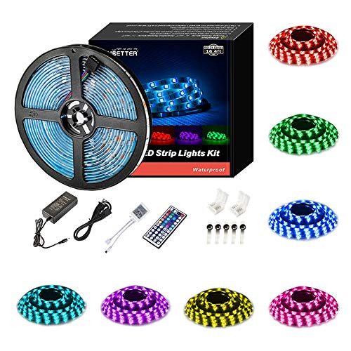 Led Strip Lights Waterproof 16.4ft 5m Flexible Color Changing RGB SMD 5050 150leds LED Strip Light Kit with 44 Keys IR Remote Controller and 12V Power Supply Led Strip Lights Waterproof 16.4ft 5m Flexible Color Changing RGB SMD 5050 150leds LED Strip Light Kit with 44 Keys IR Remote Controller and 12V Power Supply