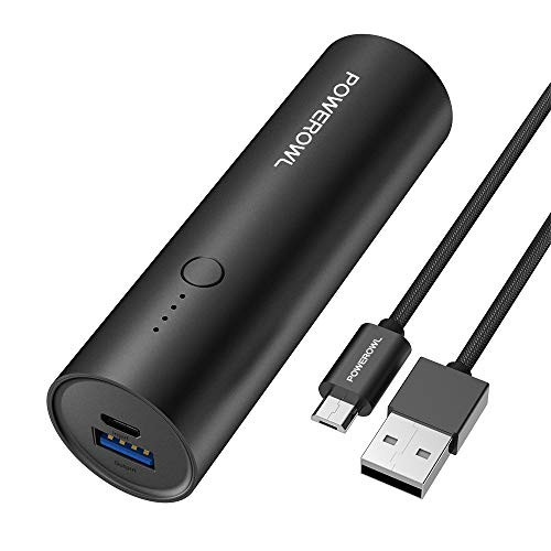 POWEROWL Portable Charger [5000mAh, Ultra-Compact, Universal] Power Bank External Battery Pack Compatible with iPhone iPad Samsung and More - Black