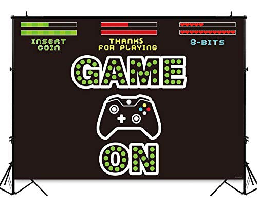 Funnytree 7X5ft Video Game On Party Backdrop Kids Retro Gaming Photography Background Boy Birthday Baby Shower Decorations Cake Table Banner Photo Booth Studio Props Funnytree 7X5ft Video Game On Party Backdrop Kids Retro Gaming Photography Background Boy Birthday Baby Shower Decorations Cake Table Banner Photo Booth Studio Props