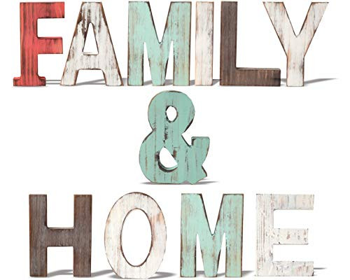 Rustic Wood Family & Home Signs Home Décor |Freestanding Wooden Letters Cutouts for Home Décor| Multi-Color Wooden Signs |Decorative Word Signs| Multicolor Table Decor Centerpiece| for Kitchen Shelf, Rustic Wood Family & Home Signs Home Décor |Freestanding Wooden Letters Cutouts for Home Décor| Multi-Color Wooden Signs |Decorative Word Signs| Multicolor Table Decor Centerpiece| for Kitchen Shelf,