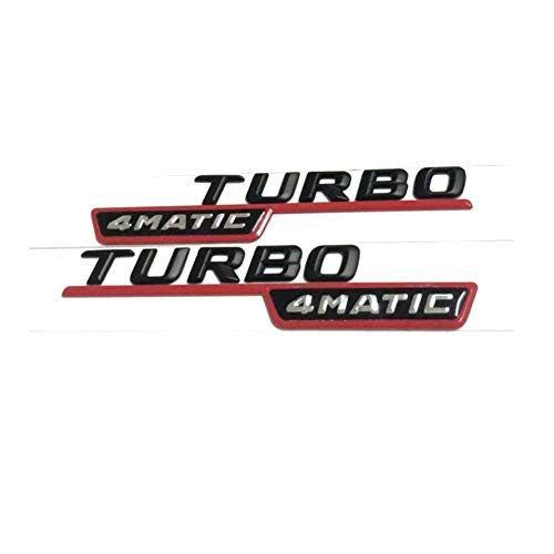 4MATIC TURBO leaf plate refitting 3D Car Logo decoration for Mercedes benz (Red + black)