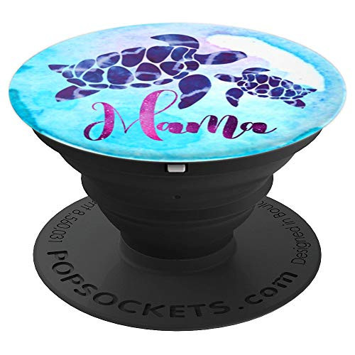 Mama Sea Turtle Mother's Day Gift Watercolor Art - PopSockets Grip and Stand for Phones and Tablets