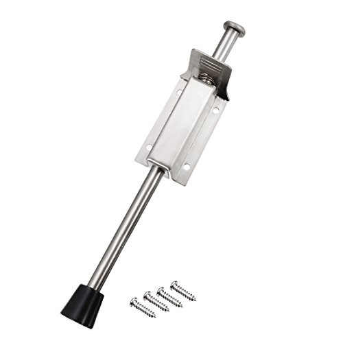 uxcell Stainless Steel Brushed Easy-Step Door Stop Spring Loaded Lock 245mm Length