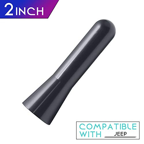 Elitezip Replacement Antenna for Jeep JK Wrangler 2007-2017 | Optimized AM/FM Reception with Tough Material | 2 Inches - Carbon Black