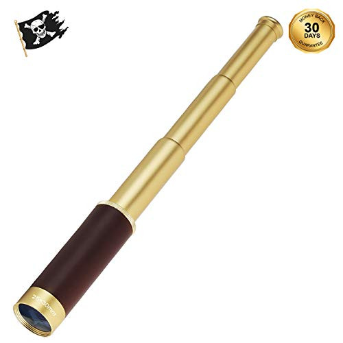 Telescope Brass Spyglass Pirate Monocular, Waterproof Pocket Mini Telescope Monocular, 25x30 Zoomable Collapsible Vintage Monocular for Navigation Voyage View Watching Games Travel Hiking Hunting Telescope Brass Spyglass Pirate Monocular, Waterproof Pocket Mini Telescope Monocular, 25x30 Zoomable Collapsible Vintage Monocular for Navigation Voyage View Watching Games Travel Hiking Hunting