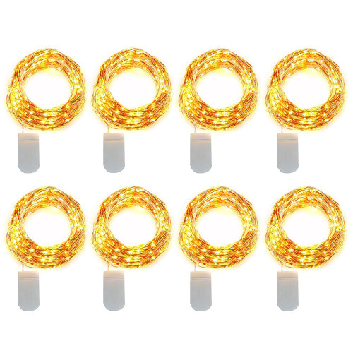 Ustellar 8 Pack 10ft 30 Micro Starry LED String Lights, Waterproof Fairy Copper Wire Lights, Moon Lights Battery Operated (Included), For DIY Wedding, Party, Table Decorations, Warm White Ustellar 8 Pack 10ft 30 Micro Starry LED String Lights, Waterproof Fairy Copper Wire Lights, Moon Lights Battery Operated (Included), For DIY Wedding, Party, Table Decorations, Warm White