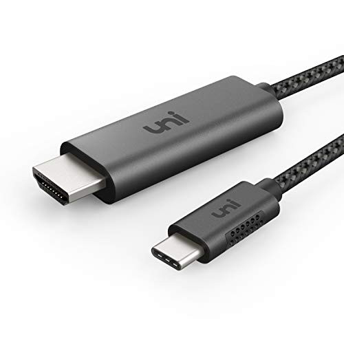 USB C to HDMI Cable(4K@60Hz), USB Type-C to HDMI Cable [Thunderbolt 3 Compatible] for MacBook Pro 2018/2017, MacBook Air/iPad Pro 2018, Surface Book 2, Samsung Galaxy S10, and More - Gray - 3ft/0.9m