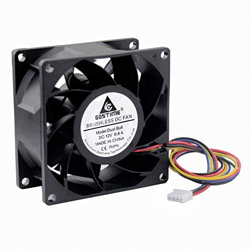 GDSTIME 80mm x 38mm 8038 PWM High Speed Dual Ball Bearing DC 12V 80mm Cooling Fan