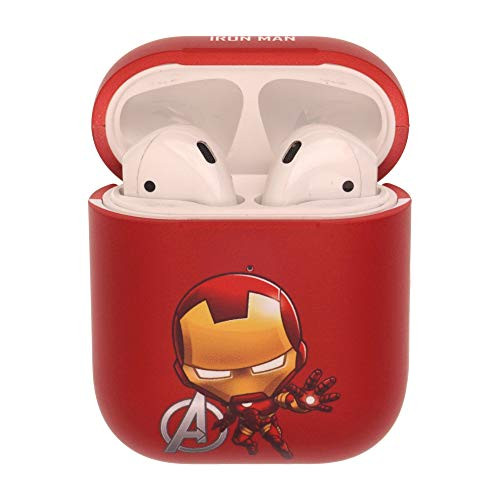 Marvel Avengers AirPods Case Protective Hard PC Shell Cover [Front LED Visible] Accessories Compatible with Apple Airpods 1 & AirPods 2 - Mini Iron Man