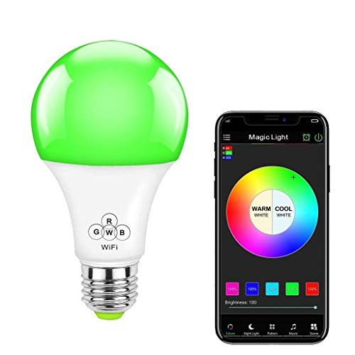 MagicLight WiFi Smart Light Bulb, 50w Equivalent Dimmable Multicolored Full Spectrum Bulb - Compatible with Alexa & Google Home Assistant
