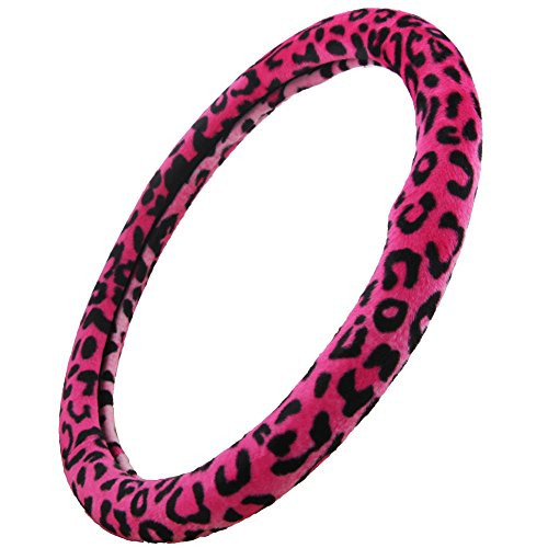 Safari Pink Leopard Steering Wheel Cover