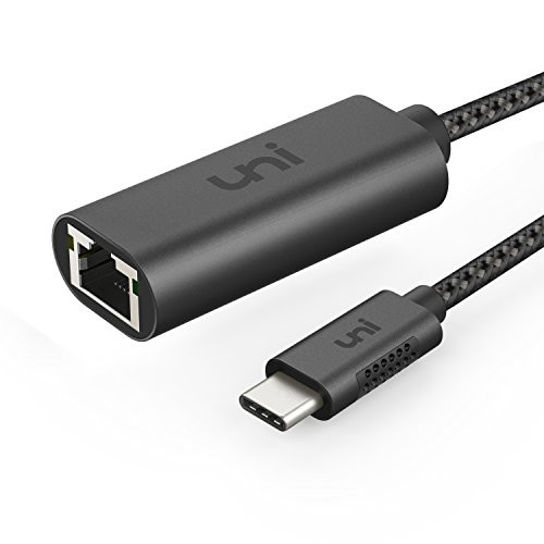 USB-C to Ethernet Adapter, uni USB Thunderbolt 3/Type-C to RJ45 Gigabit Ethernet LAN Network Adapter Compatible for MacBook Pro 2018/2017, MacBook Air and More - Gray