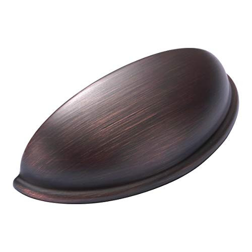 Amazer Cabinet Handle Pulls, Oil Rubbed Bronze Traditional Cabinet and Furniture Knobs Hardware Bin Cup Drawer Handle Pulls - 3" (76mm) Hole Centers - 10 Pack
