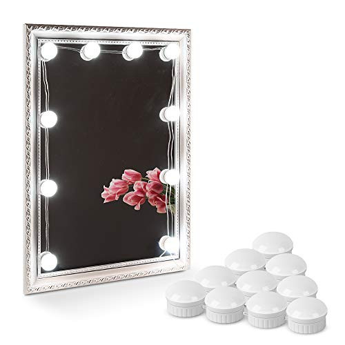 KEDSUM Hollywood Style LED Vanity Mirror Lights Kit with 10 Dimmable Light Bulbs, Lighting Fixture Strip for Makeup Vanity Table, Dressing Room Mirror, Upgrade Tape, USB Charge (Mirror Not Include)